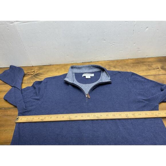 Mizzen + Main Sweater Mens XL Trim Blue 1/4 Zip Pullover Performance Golf - Picture 6 of 8
